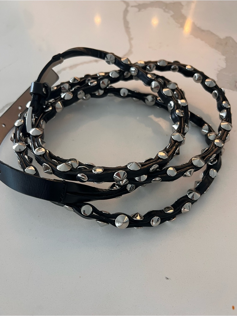 Studded Wrap Belt - Black Designer from Hokt Renfrew